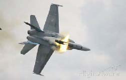 FA 18 aircraft firing rocket FA 18