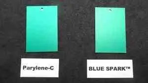 Parylene C and BLUE SPARK under white light