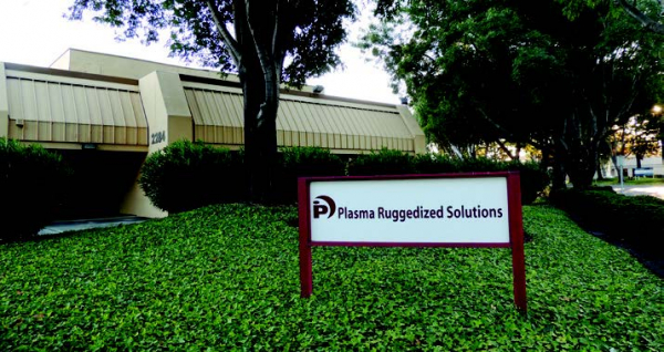 Sign and entrance to Plasma Ruggedized building in San Jose Outside Building SJ