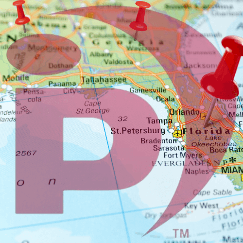 Map of Southeast US with a Plasma logo overlay